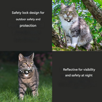 Cat Collar with Safety Closure - Milo-Black-Without GPS tracker-Nora Luxe