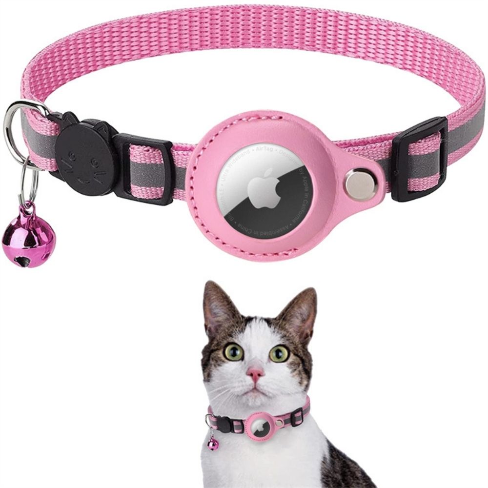 Cat Collar with Safety Closure - Milo-Pink-Without GPS tracker-Nora Luxe