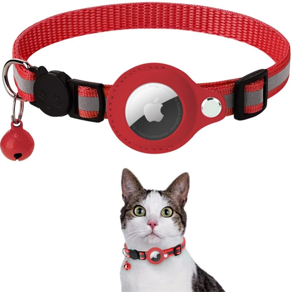 Cat Collar with Safety Closure - Milo-Red-Without GPS tracker-Nora Luxe