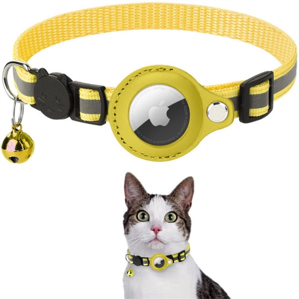 Cat Collar with Safety Closure - Milo-Yellow-Without GPS tracker-Nora Luxe