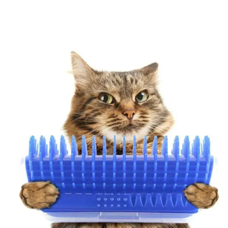 Cat Corner Brush for Self-Care - PurrGroom-Blue-3.54x5.12 inches-Nora Luxe