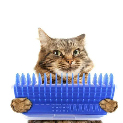 Cat Corner Brush for Self-Care - PurrGroom-Blue-3.54x5.12 inches-Nora Luxe