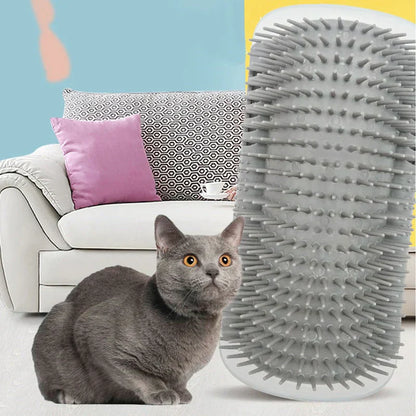 Cat Corner Brush for Self-Care - PurrGroom-Blue-3.54x5.12 inches-Nora Luxe