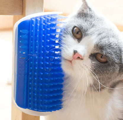 Cat Corner Brush for Self-Care - PurrGroom-Blue-3.54x5.12 inches-Nora Luxe