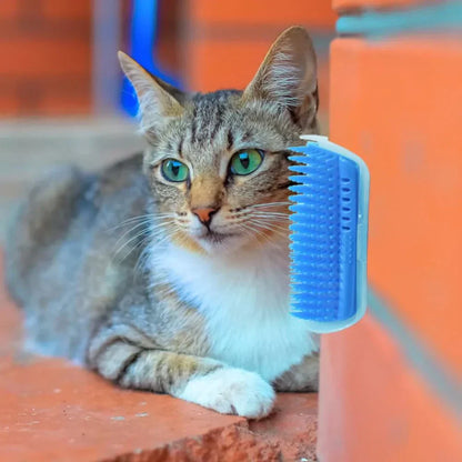 Cat Corner Brush for Self-Care - PurrGroom-Blue-3.54x5.12 inches-Nora Luxe
