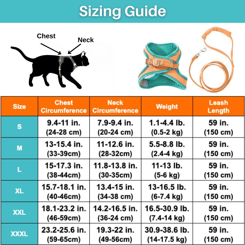 Cat harness - Oscar-Orange | Teal-S-Nora Luxe