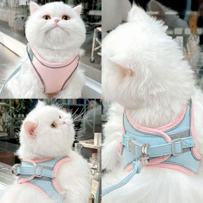 Cat harness - Oscar-Orange | Teal-S-Nora Luxe