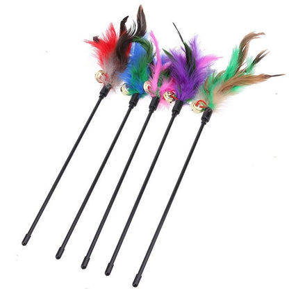 Cat Toys with Feathers (5 Pieces) - FeatherChase-Set type 2-Nora Luxe