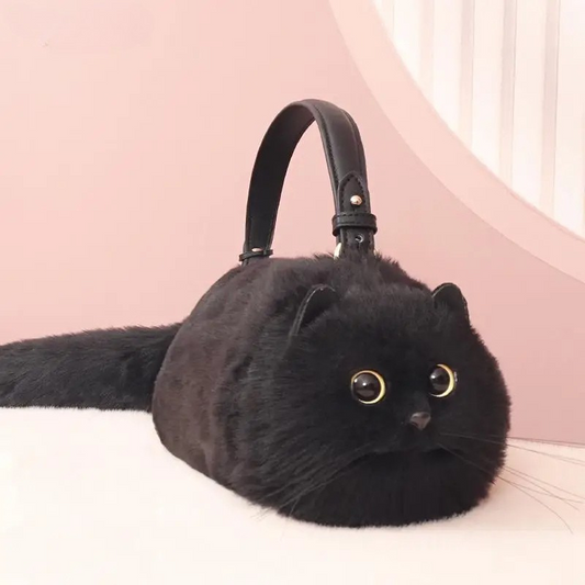 Soft Faux Fur Kitty Tote Bag - Pexav