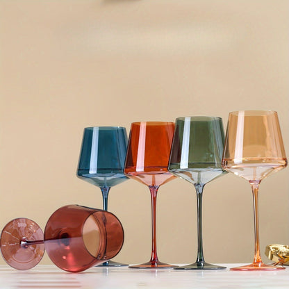 Colorful Crystal Wine Glass Set of 6