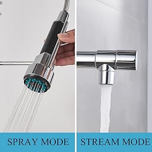 Stainless Steel One Handle Kitchen Faucet With Spray Nozzle