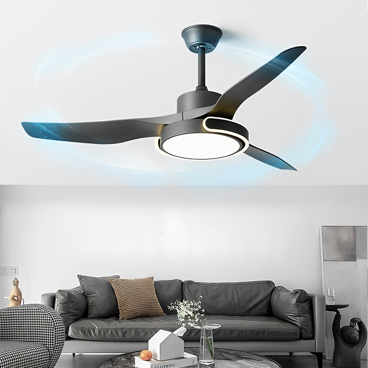 Stylish Remote Control Ceiling Fan with Light - Pexav