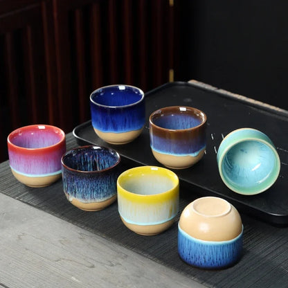Ceramic Tea Cup - ColorSplash-Dark blue-Nora Luxe