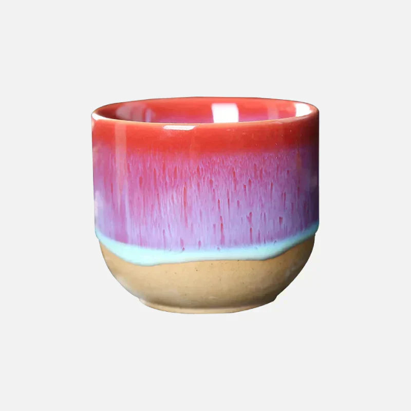 Ceramic Tea Cup - ColorSplash-Red-Nora Luxe
