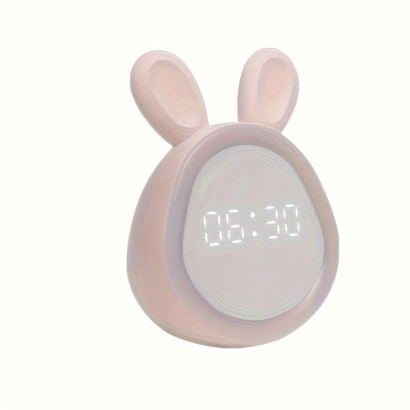 Cute Bunny Nightlight Clock with USB Charger