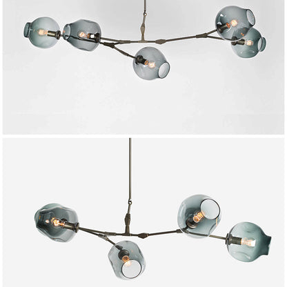 Stunning Blue Crystal Pendant Light Fixture