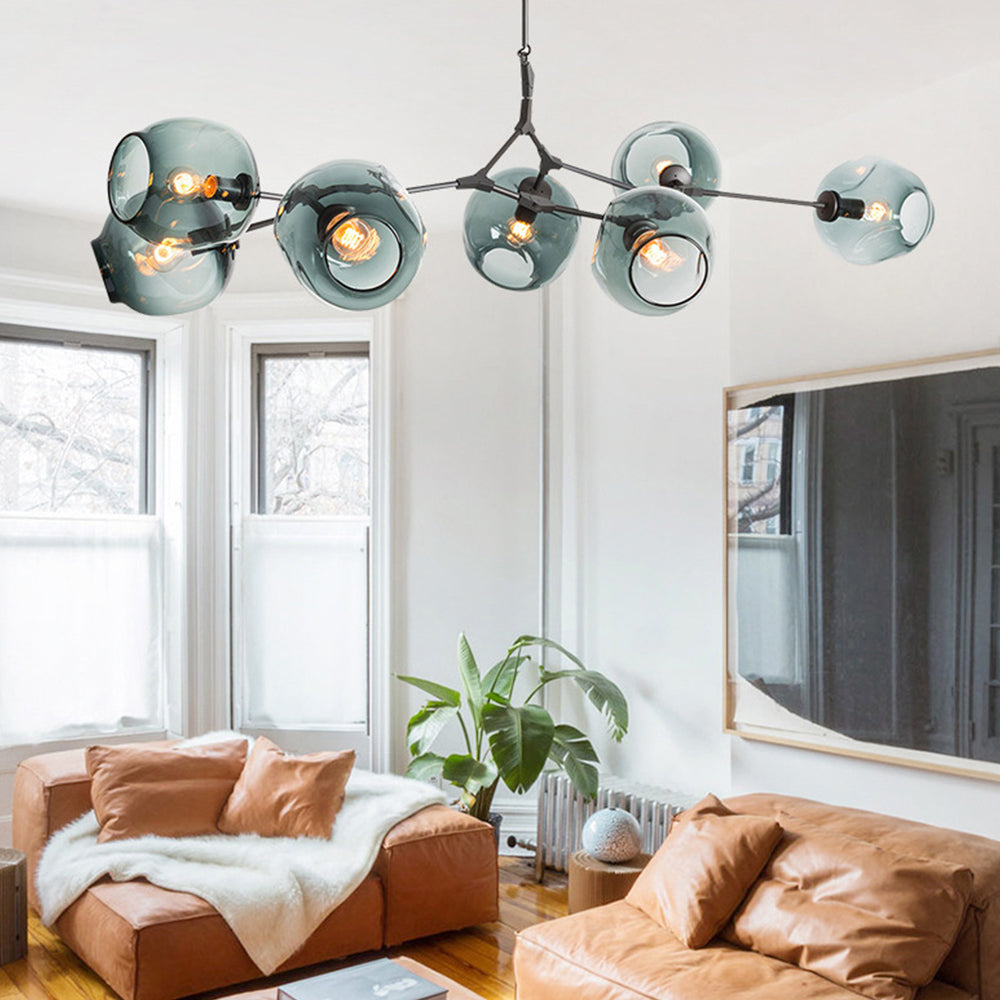 Stunning Blue Crystal Pendant Light Fixture