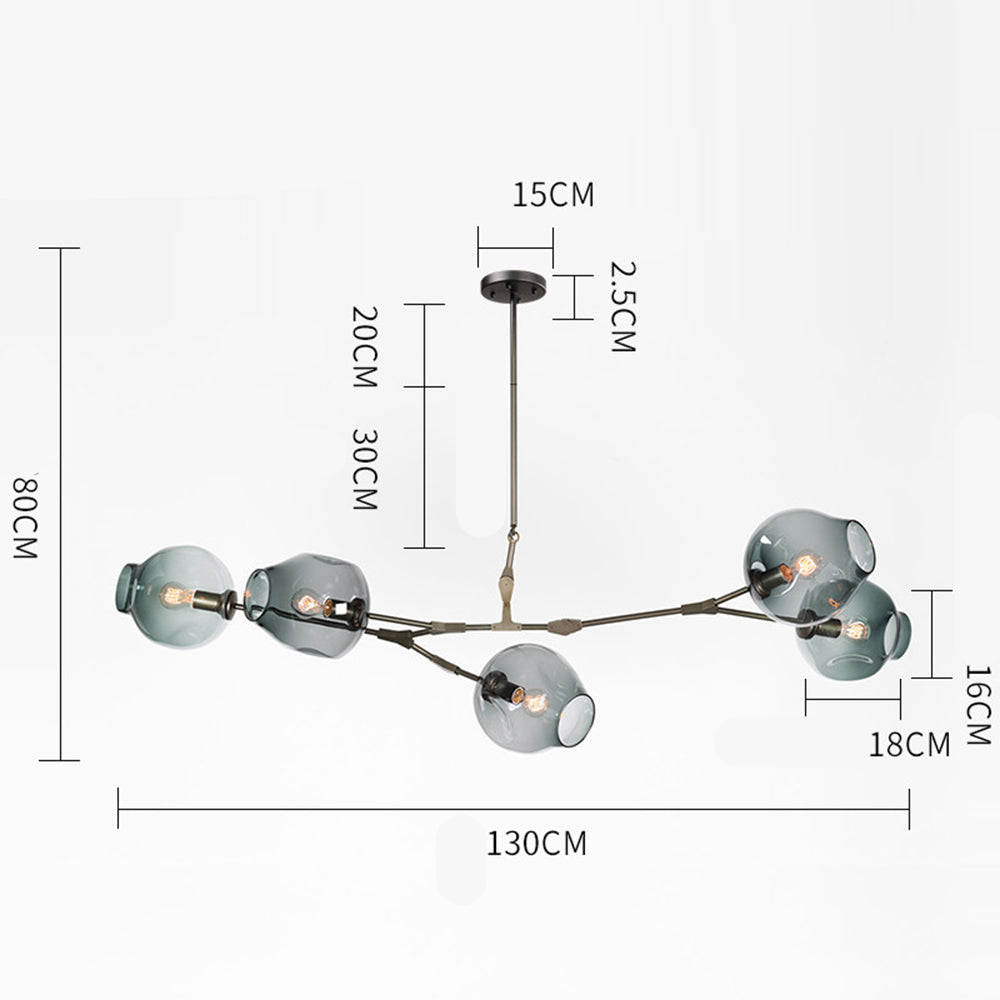 Stunning Blue Crystal Pendant Light Fixture