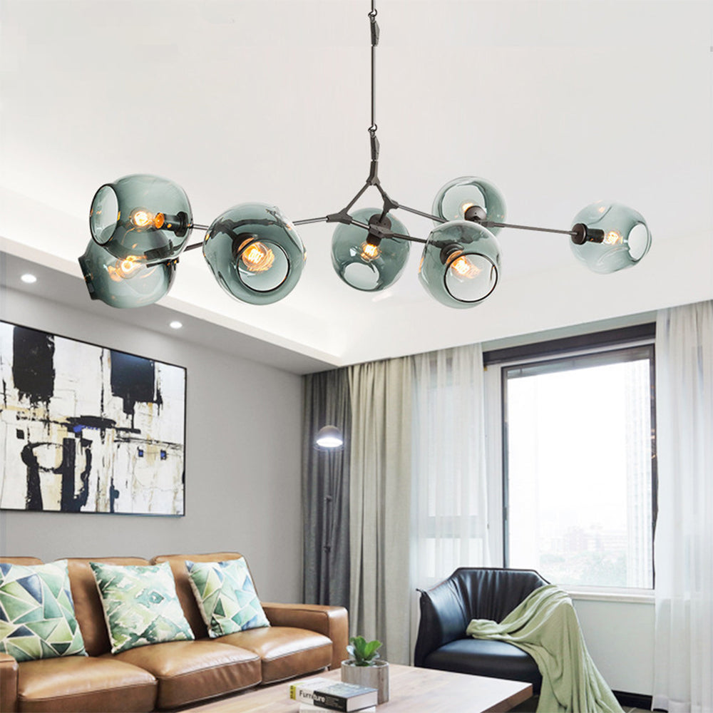 Stunning Blue Crystal Pendant Light Fixture - Pexav