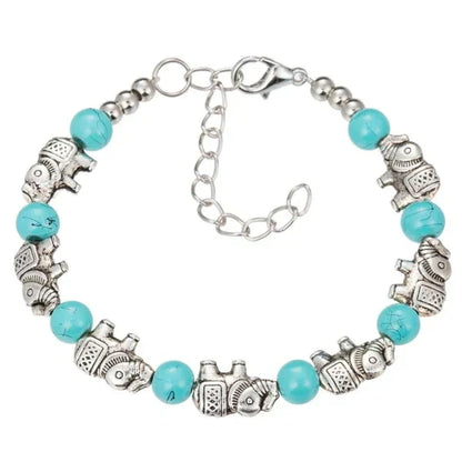 Vibrant Bohemian Elephant Charm Bracelet - Pexav