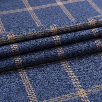 Checked Cotton Shirt - Victor-Dark Blue-XS-Nora Luxe