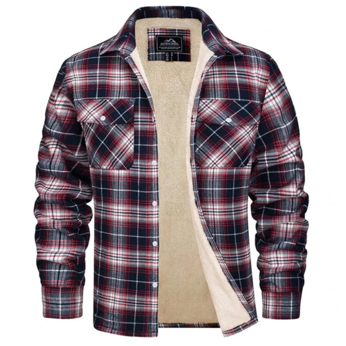 Checked Fleece Lined Jacket - Lawson-Red-S-Nora Luxe