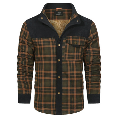 Checked Shirt Jacket - Heritagewear-Sand Colored Camouflage-S-Nora Luxe