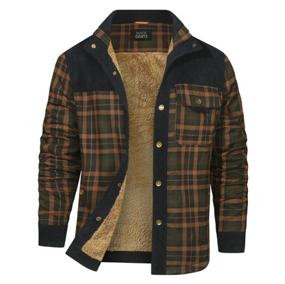 Checked Shirt Jacket - Heritagewear-Sand Colored Camouflage-S-Nora Luxe