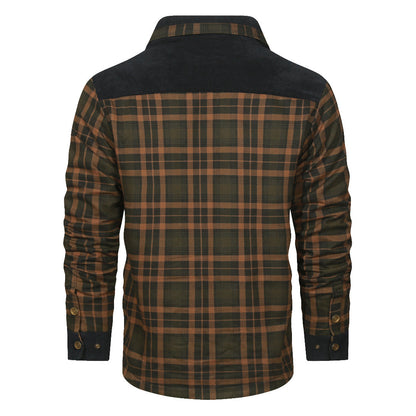 Checked Shirt Jacket - Heritagewear-Sand Colored Camouflage-S-Nora Luxe