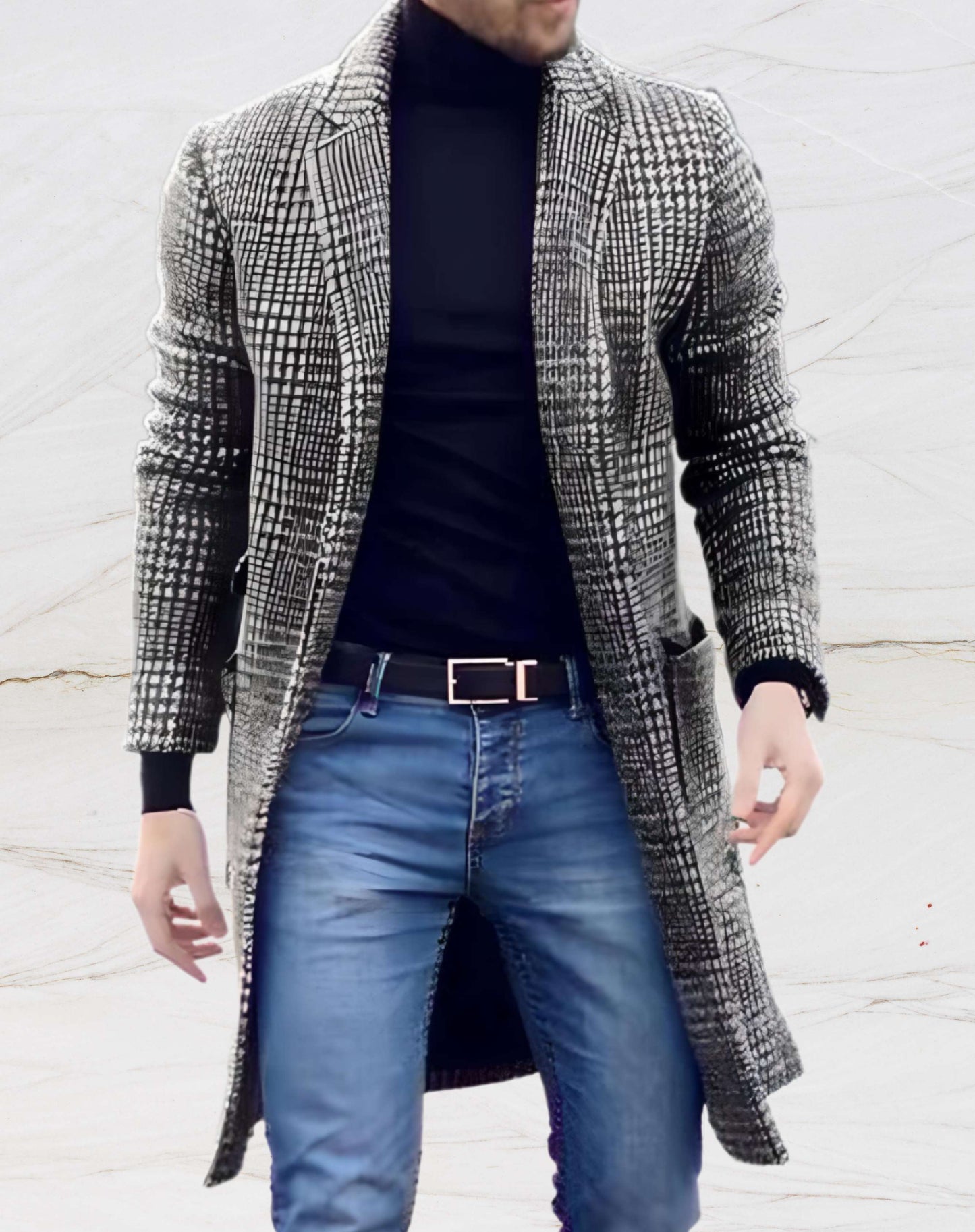 Plaid Mens Warm Parka Jacket - Lucas - Pexav
