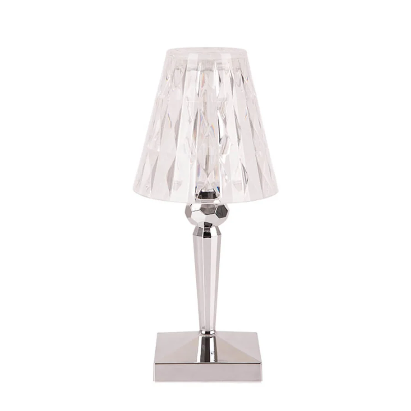 Elegant Glass Table Lamp with Crystal Accent - Pexav