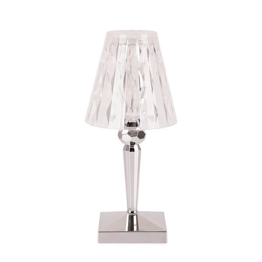 Elegant Glass Table Lamp with Crystal Accent - Pexav
