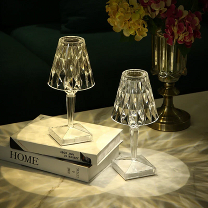 Chic Table Lamp with Crystal Design - CrystalLuxe-Transparent-Nora Luxe