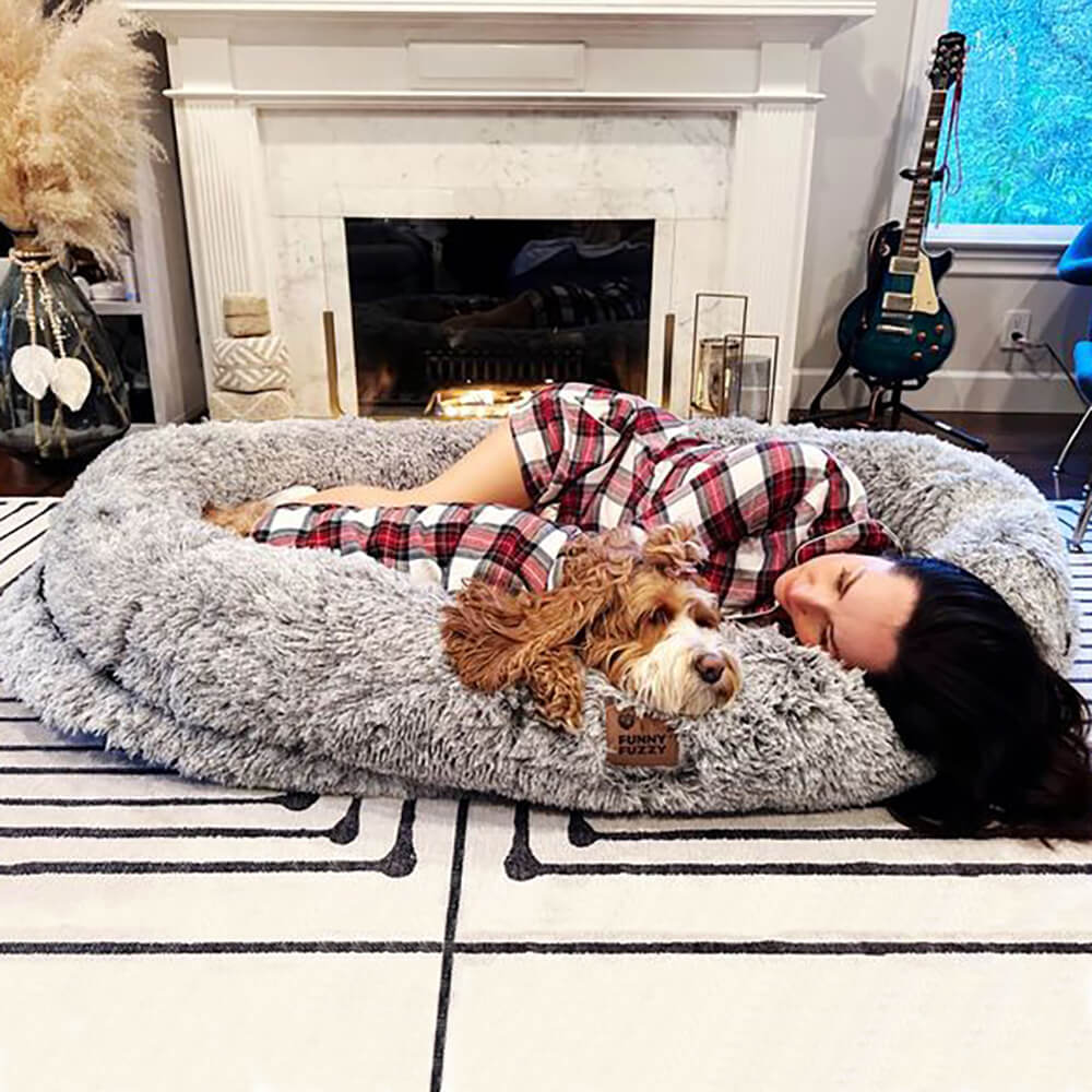 Extra Large Plush Pet Oval Bed for Humans Dogs