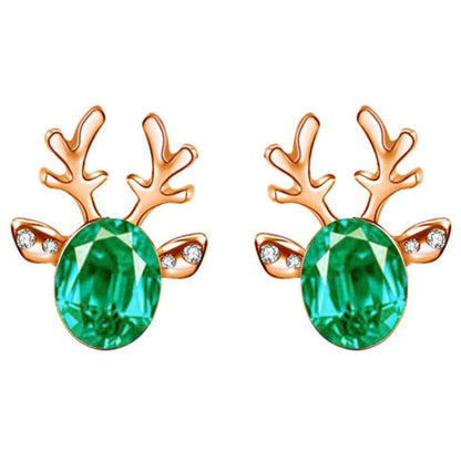 Christmas Reindeer Stud Earrings | Festive Women's Jewellery-GREENGOLD-Nora Luxe