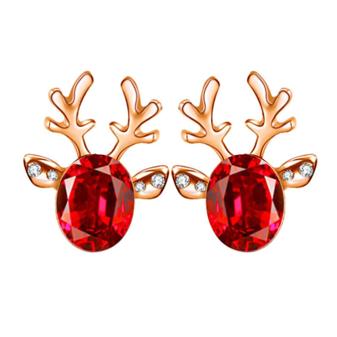 Holiday Deer Dangle Earrings | Women's Christmas Jewellery - Pexav