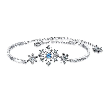 Sparkling Snowflake CZ Christmas Bracelet - Pexav