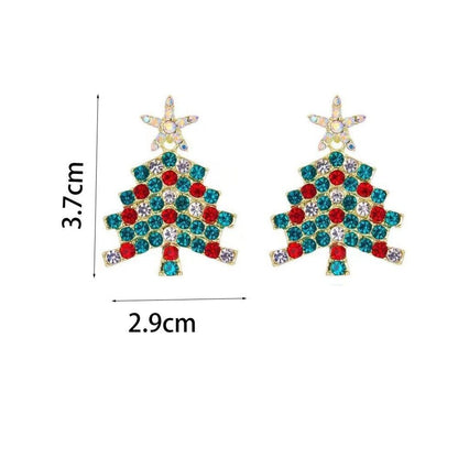 Christmas Tree Dangle Earrings | Women's Jewellery-CLEAR-Nora Luxe