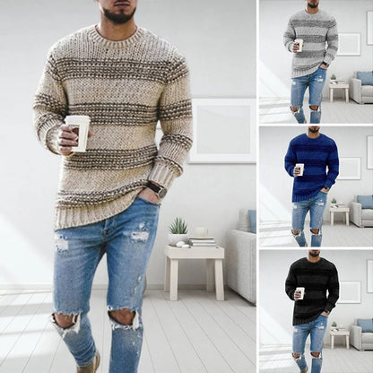 Chunky Knit Scandinavian Men's Sweater - Arvid-Khaki-S-Nora Luxe