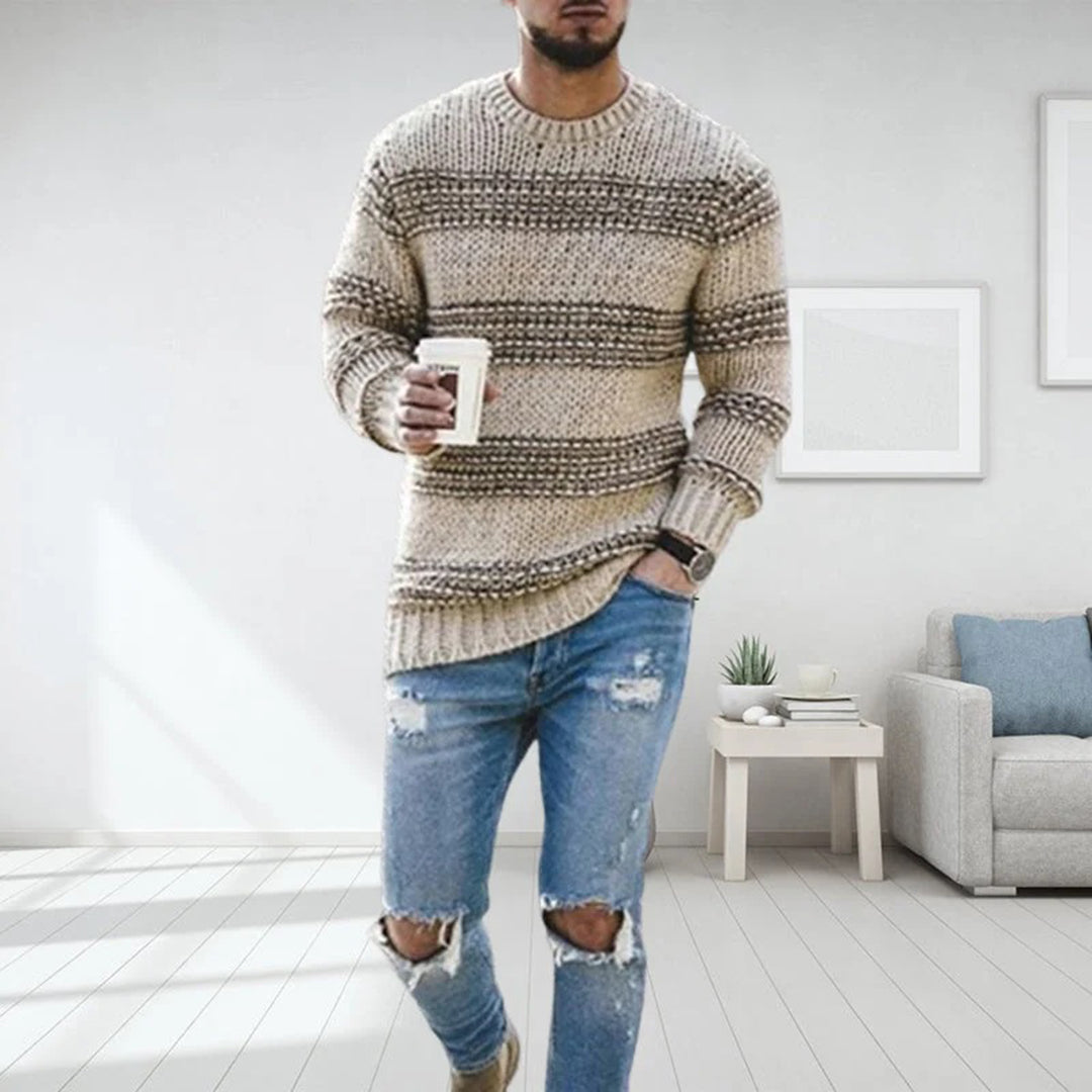Thick Wool Nordic Men's Crew Sweater - Pexav