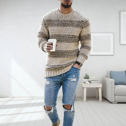Thick Wool Nordic Men's Crew Sweater - Pexav
