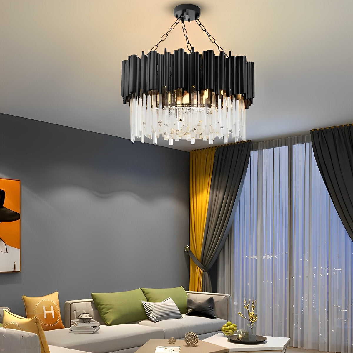 Sleek Glass Chrome Pendant Light Fixture - Pexav