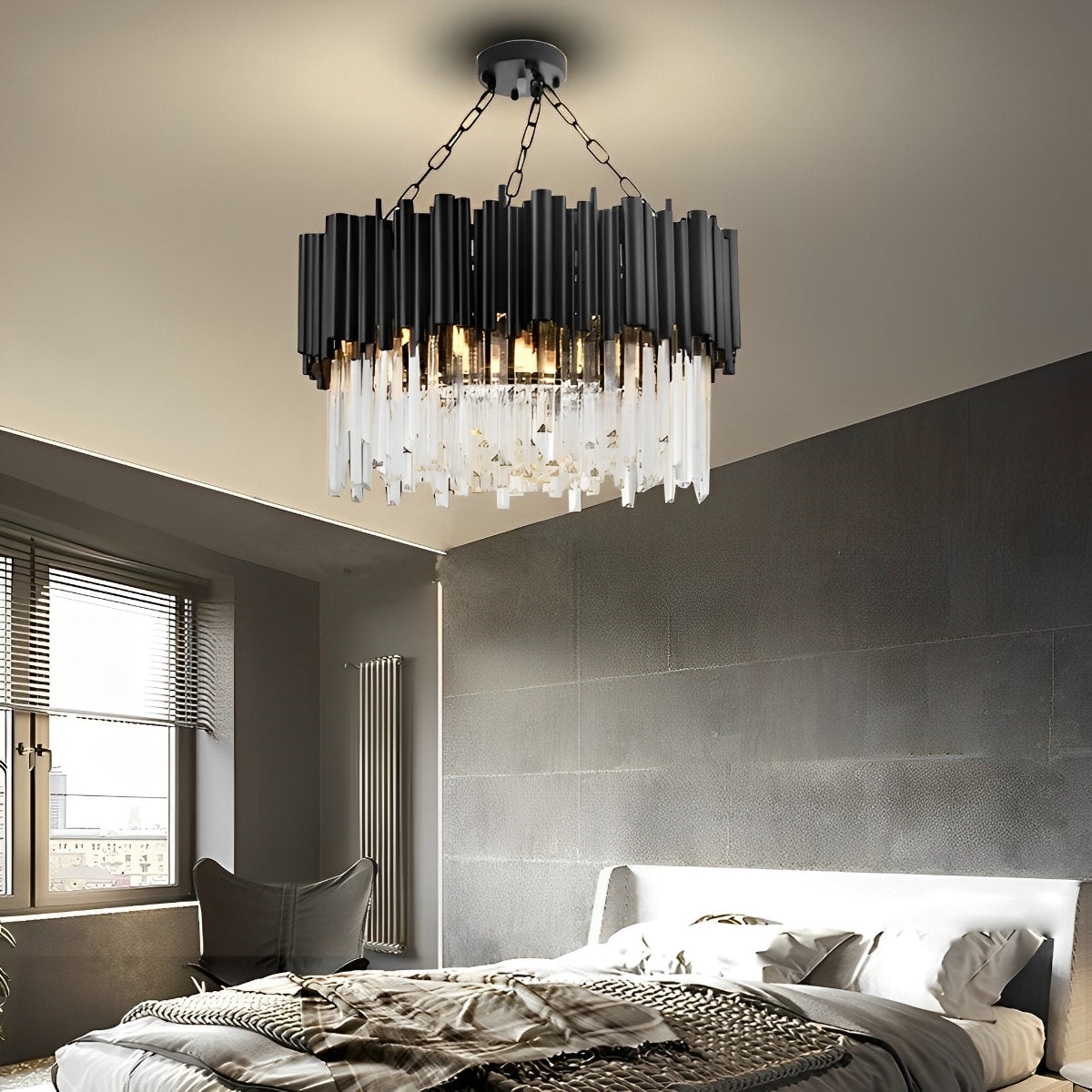 Sleek Glass Chrome Pendant Light Fixture