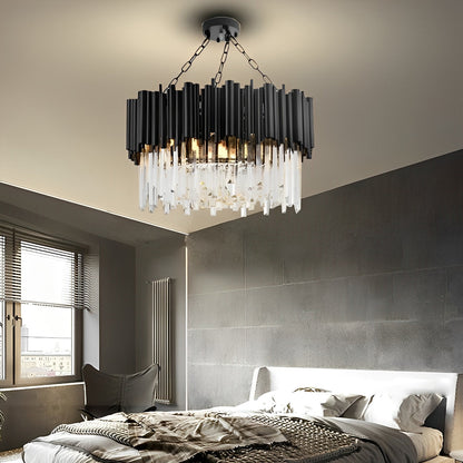 Sleek Glass Chrome Pendant Light Fixture