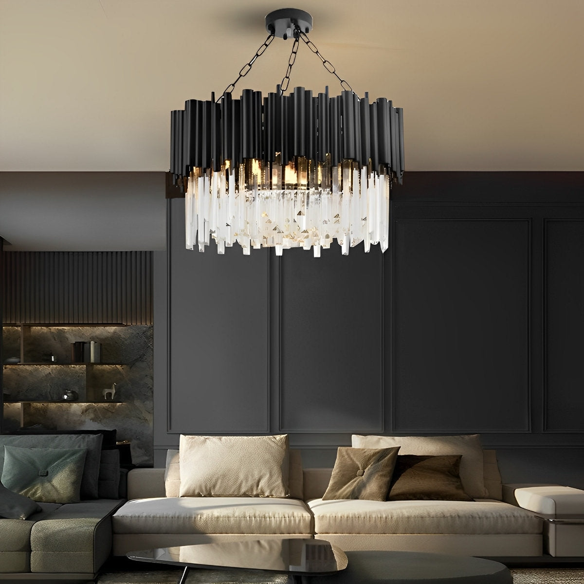 Sleek Glass Chrome Pendant Light Fixture