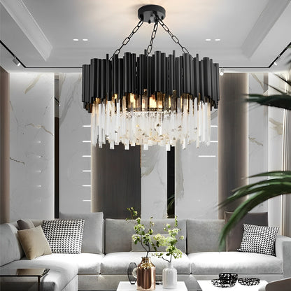 Sleek Glass Chrome Pendant Light Fixture