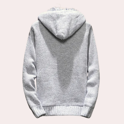 Classic Knitted Hoodie for Men - Milan-Black-S-Nora Luxe