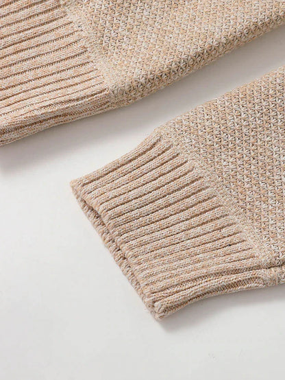 Classic Knitted Men's Sweater - Oscar-Khaki-M-Nora Luxe