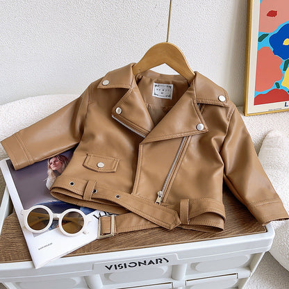 Classic Leather Jackets for Boys-Brown-12-24M (90)-Nora Luxe