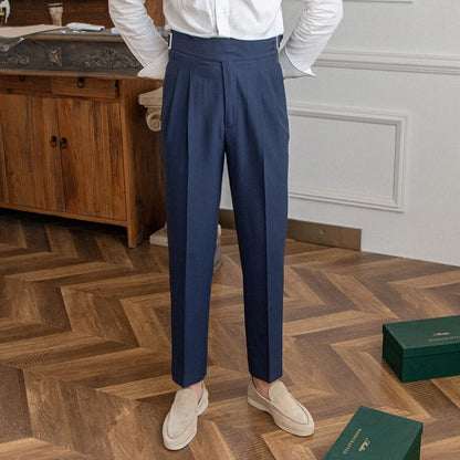 Traditional Belted Mens Pants - Oliver - Pexav